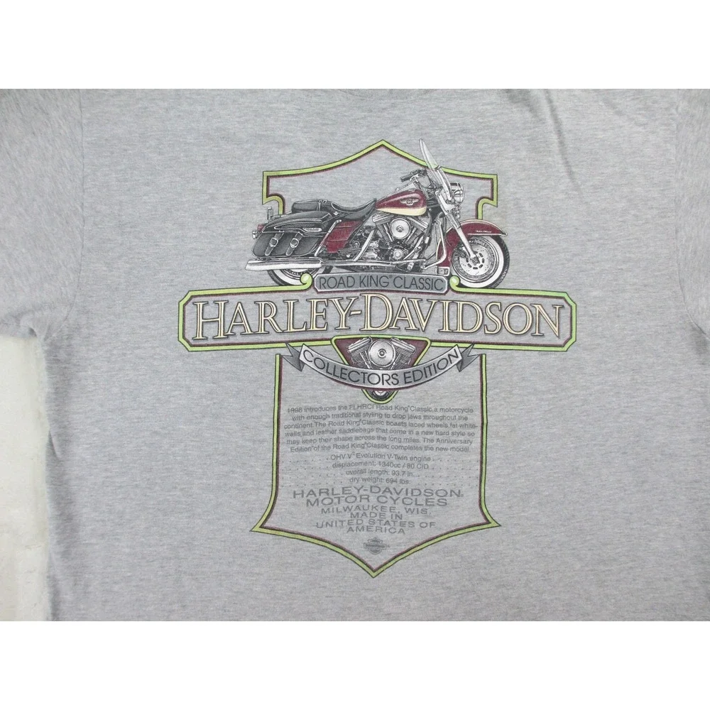 VINTAGE Harley Davidson Shirt Mens Extra Large Gray Road King Missouri 90s*